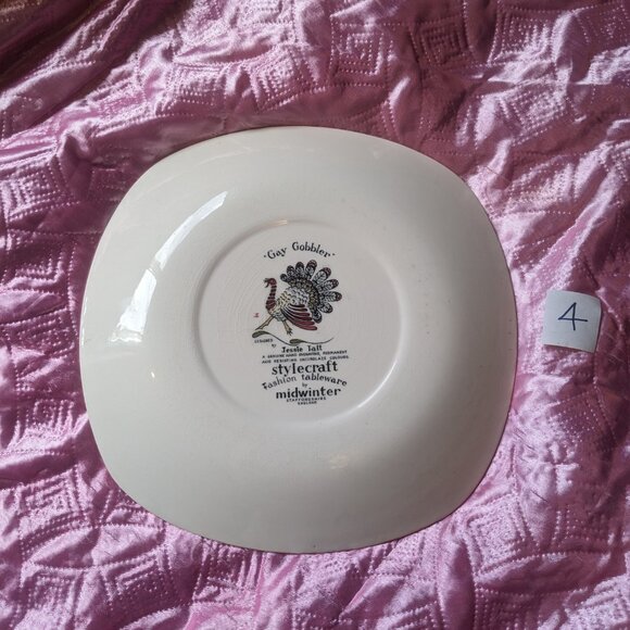 Hand painted turkey plates. - Picture 2 of 12